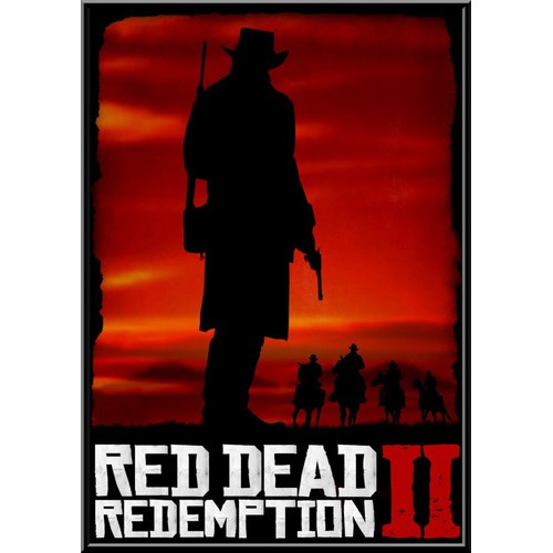 Quadro decorativo com moldura e vidro Red Dead Redemption 2 mapa geek  pôster