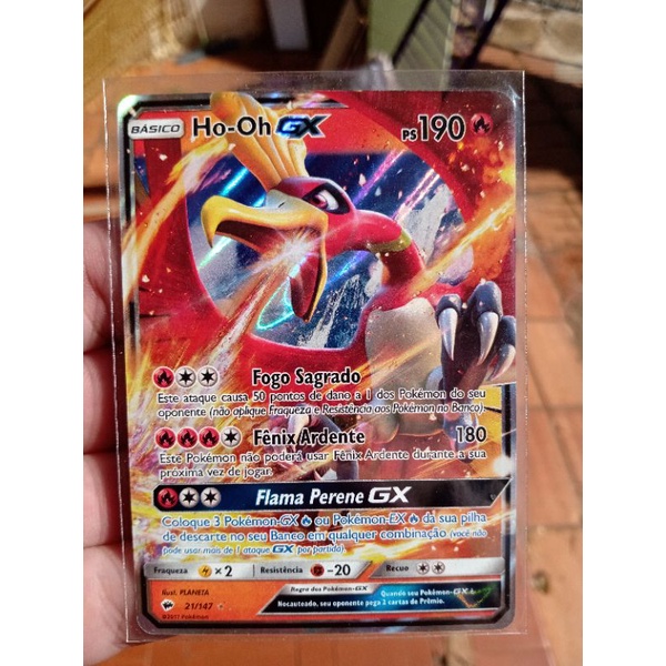 Carta Pokemon Ho-Oh GX Português 21/147 ou SM80 Original Copag