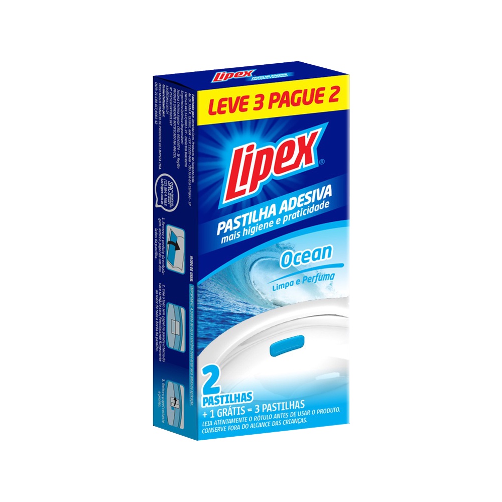 Pastilha Sanitária Adesiva Ocean Leve 3 Pague 2 Lipex 30g | Shopee Brasil