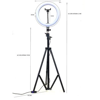 ring light grande 83 cm de led com tripe para celular com suporte