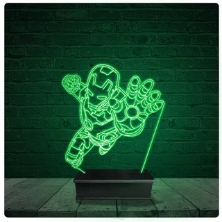 Luminária Abajur Acrílico Led - Homem de Ferro 2