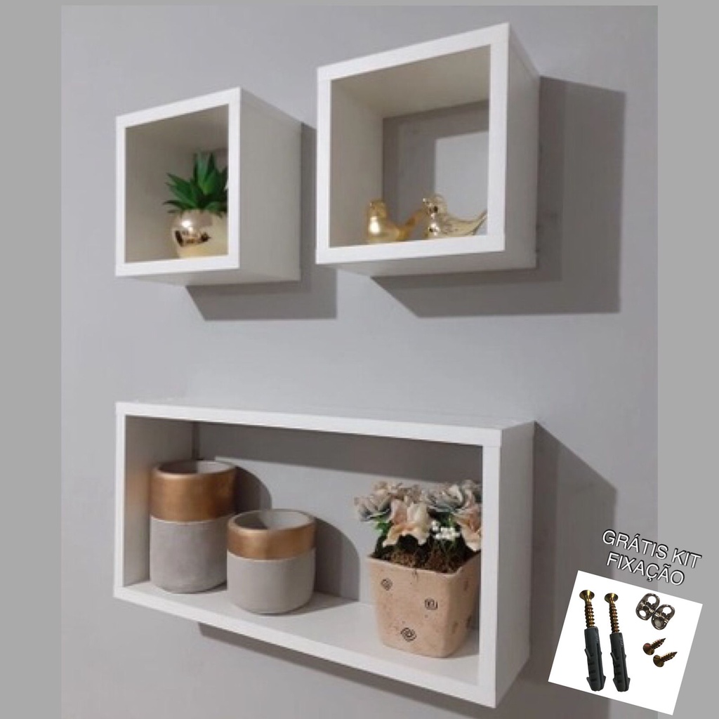 Nicho Retangular Decoração Quarto Cozinha Sala Banheiro MDF 15mm