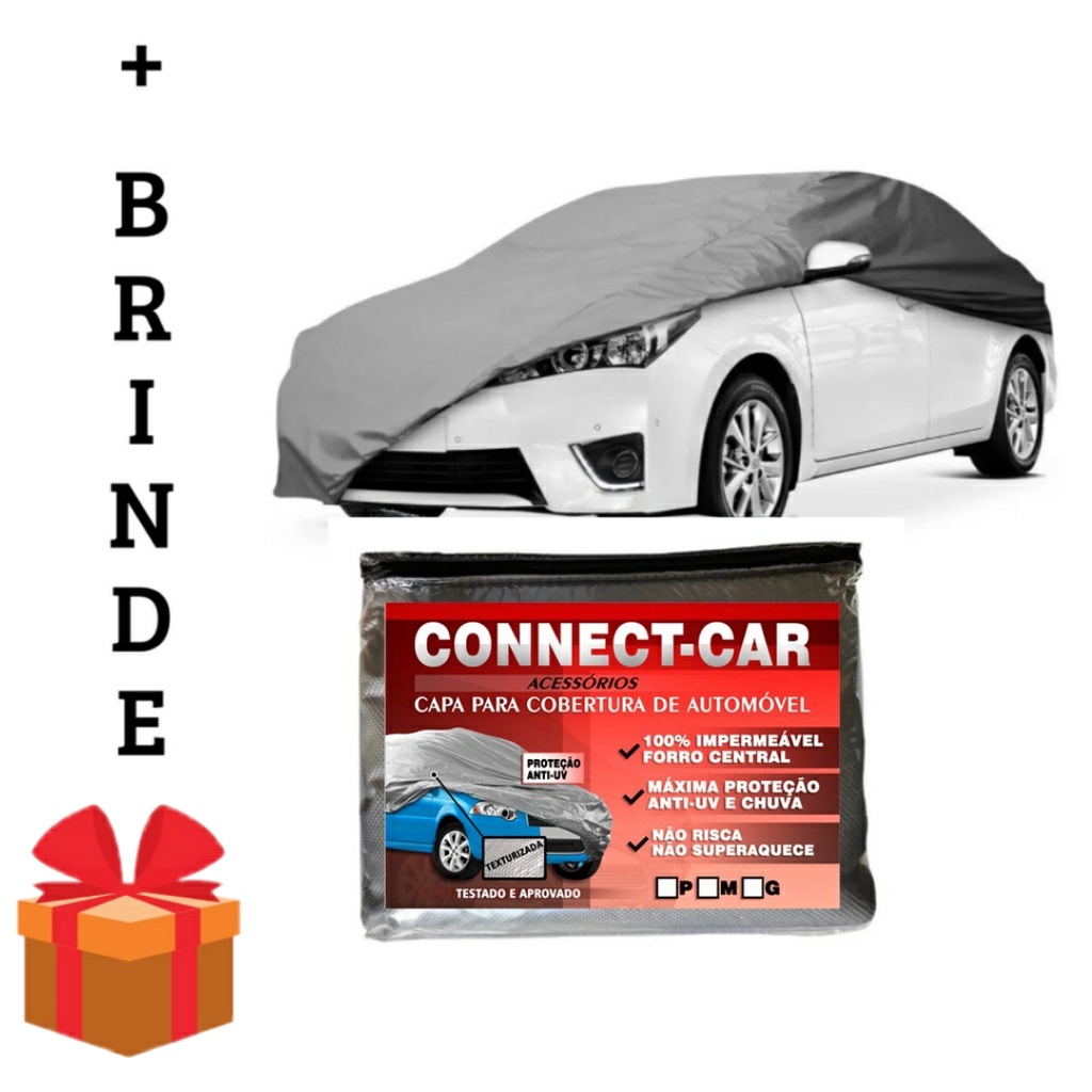 capa carro hb20 prisma gol sandero palio impermeável protege sol chuva poeira P M G