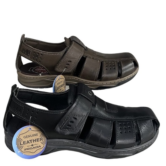 sandália fechada masculina couro natural legítimo pegada 132201