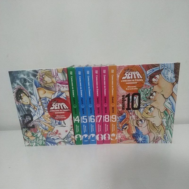 coleção de mangas kanzenban cavaleiros do zodíaco 1 ao 10 venda