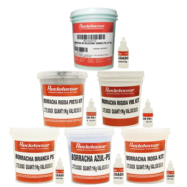 Kit TODAS As Borrachas De Silicone Para Moldes