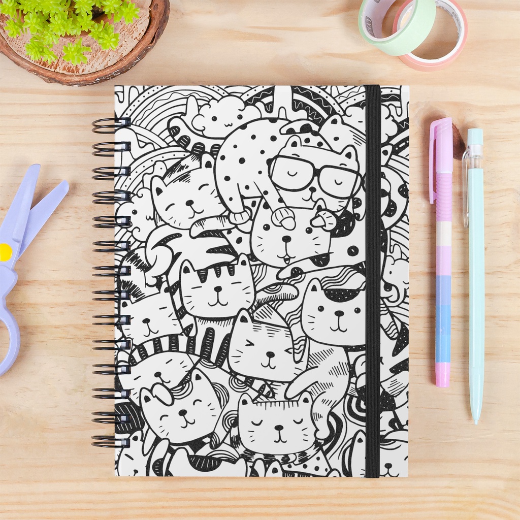 Caderno de Desenho Sketchbook 240g Cat Halloween