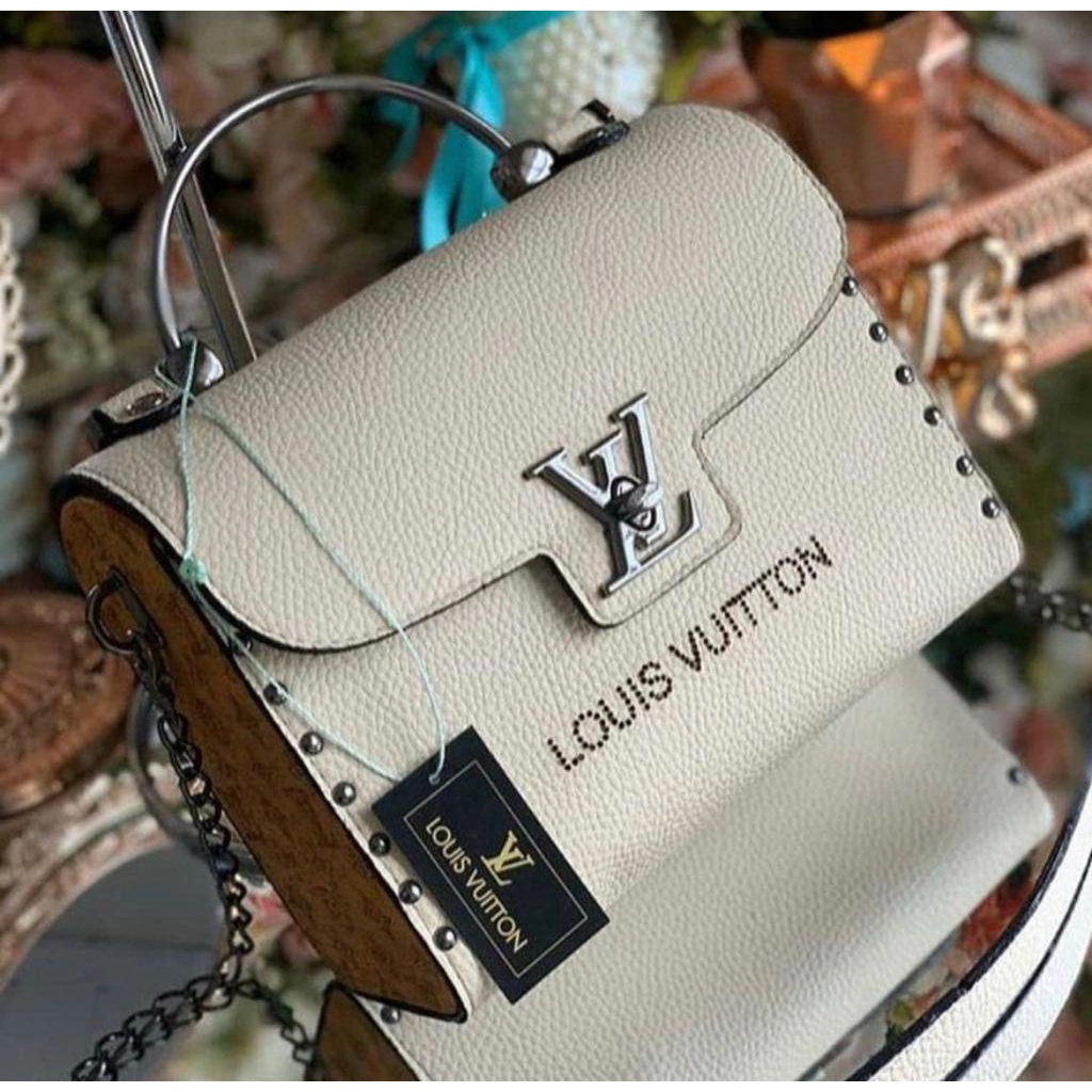 Bolsa Elegante Feminina LV Baú de Mão e Alça Transversal