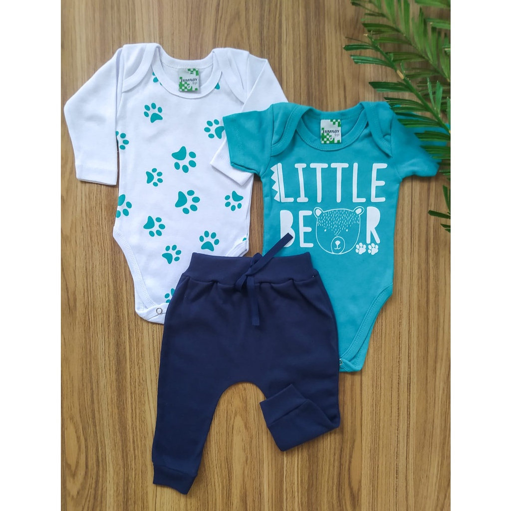 Roupa de Bebê Conjunto Body E Saruel Touca Conjunto Bore Inverno Menino ...