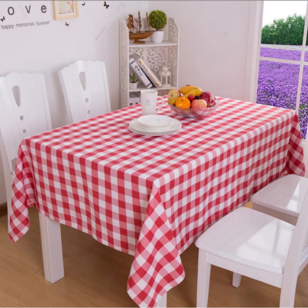 Toalha de mesa xadrez vermelha com babados 1,10 x 4m - Kasa57 - kasa 57