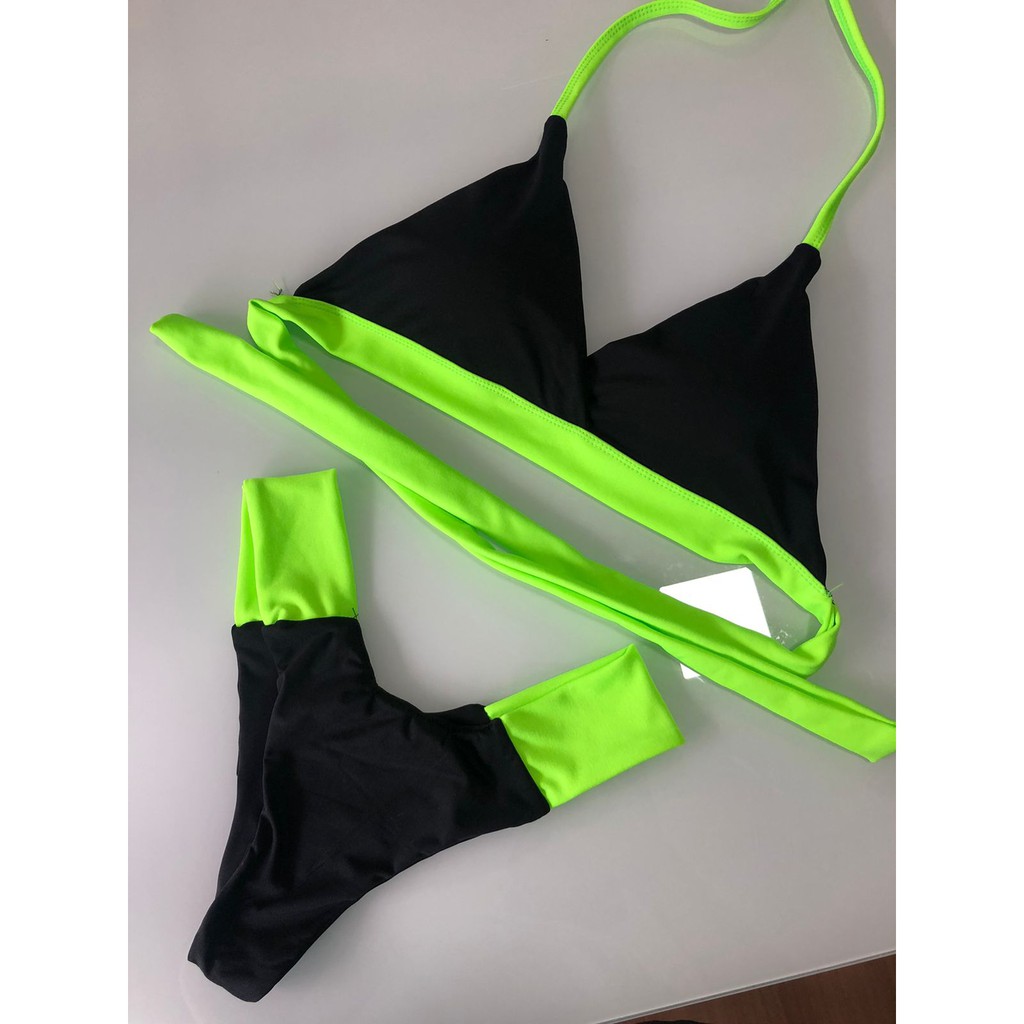 Sexy Bikini Push Up Swimsuit Mulher Swimwear Mulheres Preto Branco