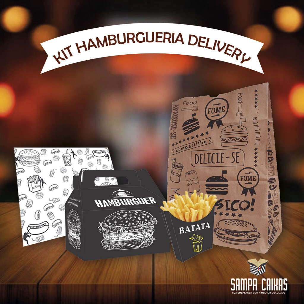 Kit Completo Hamburgueria PLB - Reina Embalagens