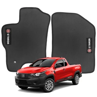Tapete Borracha PVC Fiat Strada Cabine Simples 2021 (02 Peças) Novidade Promoção Adaptável