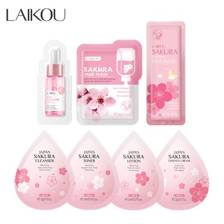 LAIKOU Sakura Máscara Com Ponta Brilhante Para Cuidados A Pele 7pçs