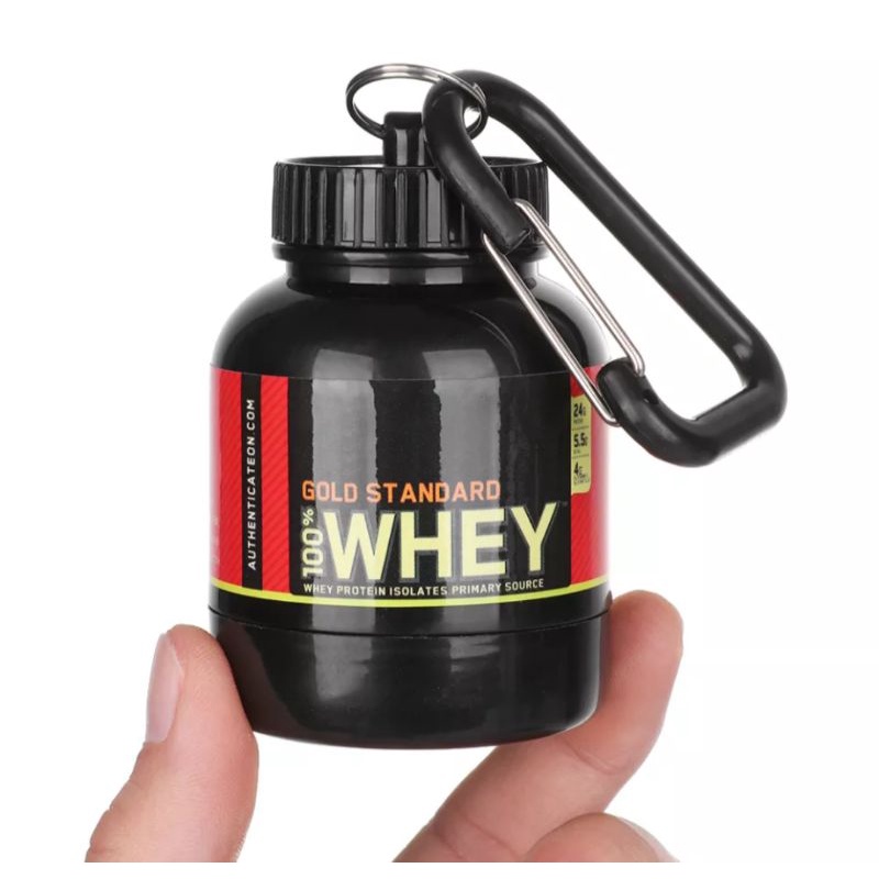 Mini pote de Whey protein Gold standard recipiente chaveiro