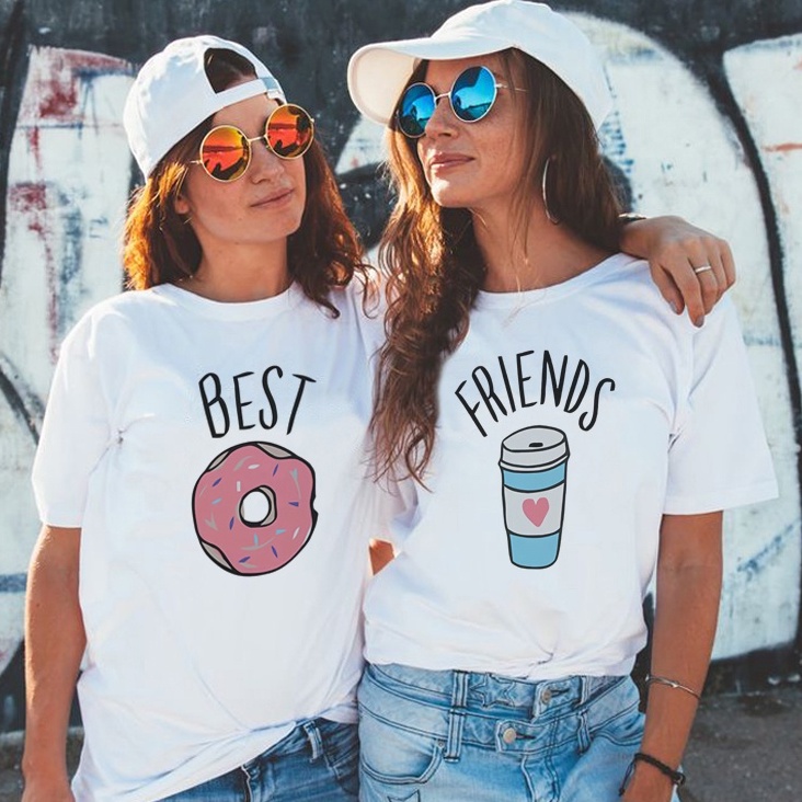 Camiseta Feminina Best Friends Camisa amigas 2 Unidades