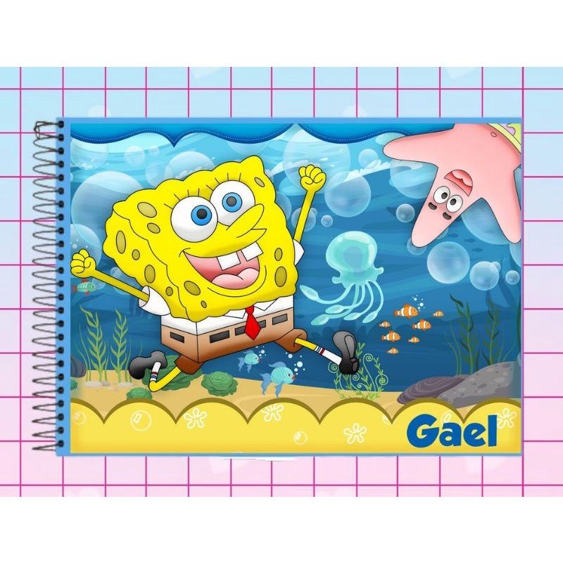 Adesivo Escolar Capa Para Caderno De Desenho Bob Esponja Shopee Brasil 9333