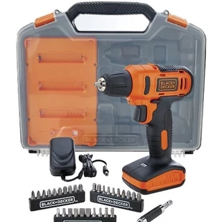 Parafusadeira e furadeira 12v mais kit de acessórios com maleta BLACK+DECKER