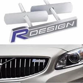Emblema R Design Volvo,kit com 2 peças,grade e porta -malas,Disponível nas cores vermelho/cromado e azul/cromado.
