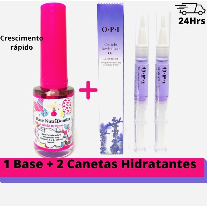 Kit Base Nutribomba Fortalecedora de Unha + 2 Canetas hidratantes de ...
