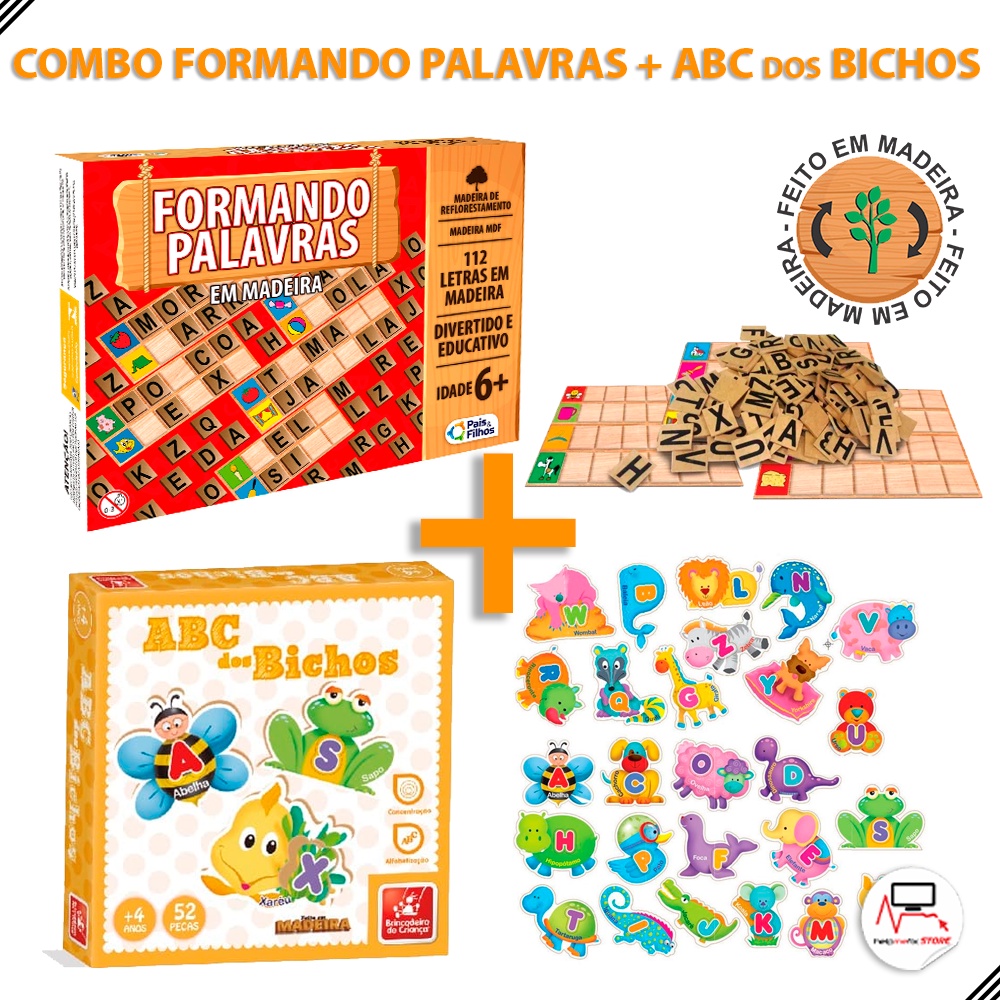 Brinquedo Pedagógico Jogo Educativo Formando Palavras Material