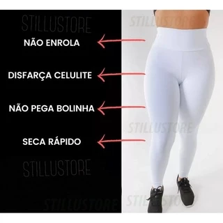 Legging Feminina Tecido em Suplex - Legging lisa Branca