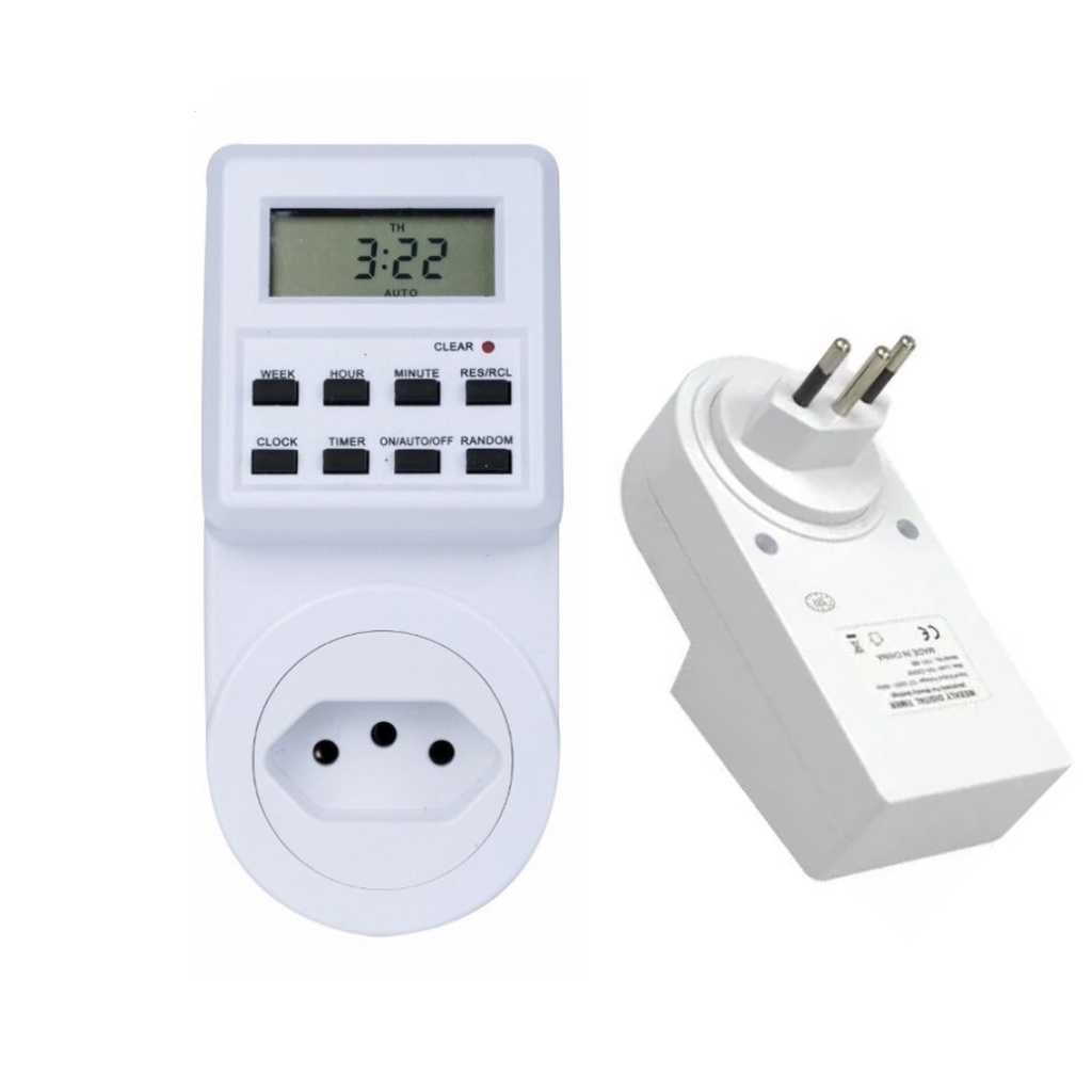 Plug de Tomada Timer Digital E Temporizador Bivolt | Shopee Brasil