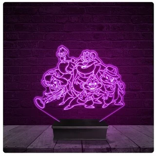 Luminária e Abajur Acrílico Led - Tico e Teco Esquilos 02