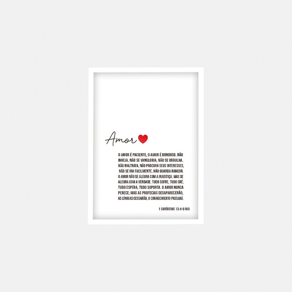 Quadro Decorativo Com Moldura e Vidro Frase