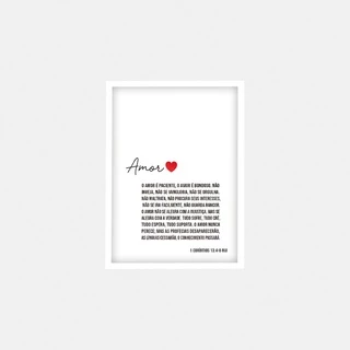 Quadro Decorativo Com Moldura e Vidro Frase