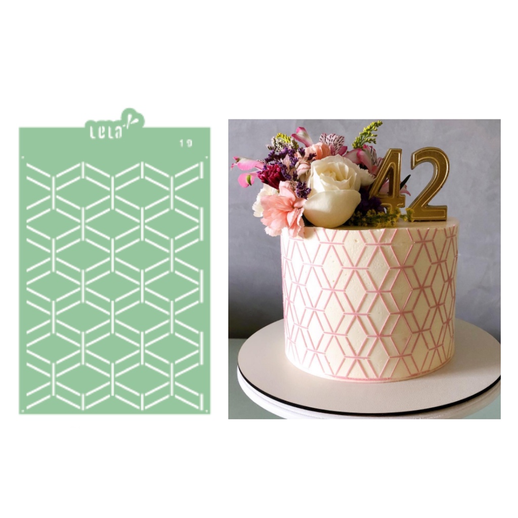 Stencil para Bolos - Lela Festas No 19 | Estêncil para Bolos