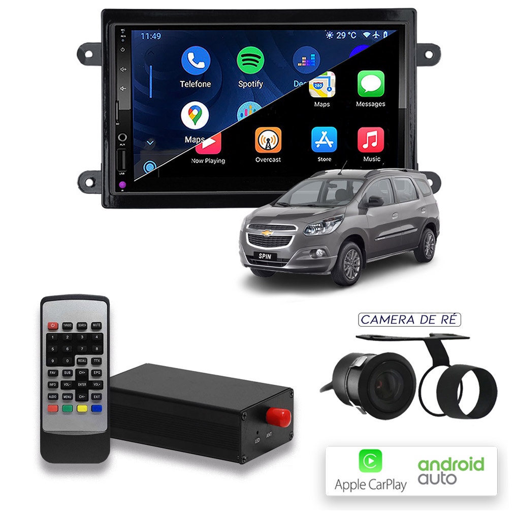 CarPlay e Android Auto - Spin Com TV | Shopee Brasil