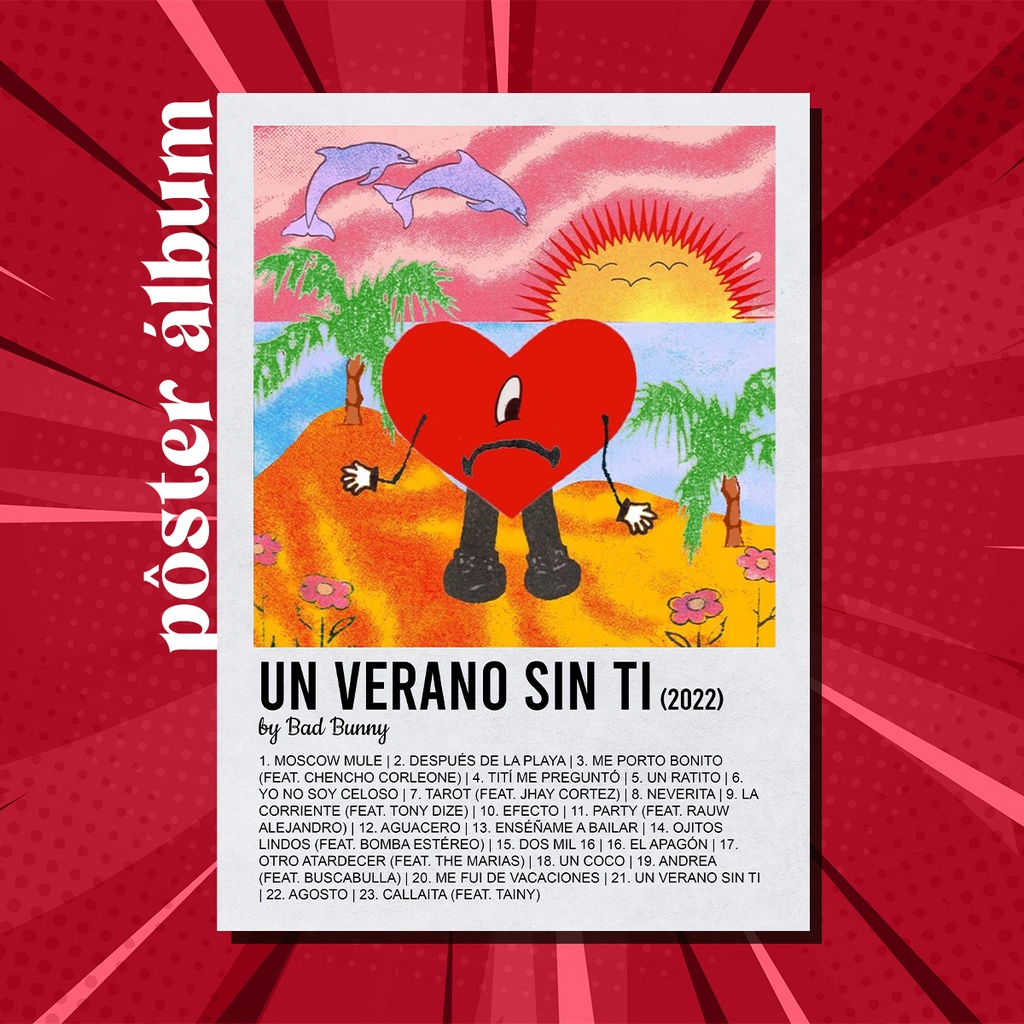 Pôster Álbum Un Verano Sin Ti - Bad Bunny | Shopee Brasil