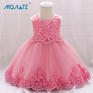 MQATZ Vestido De Bebê Flor Noiva Pérola Princesa Festa 3-24 Mês L5097XZ
