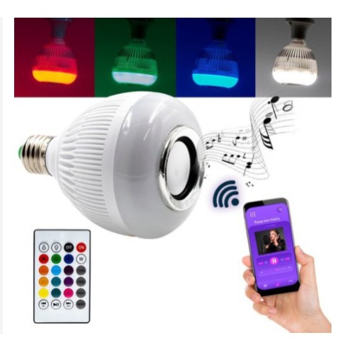 Lampada Led Colorida Musica com Caixa de Som e Bluetooth