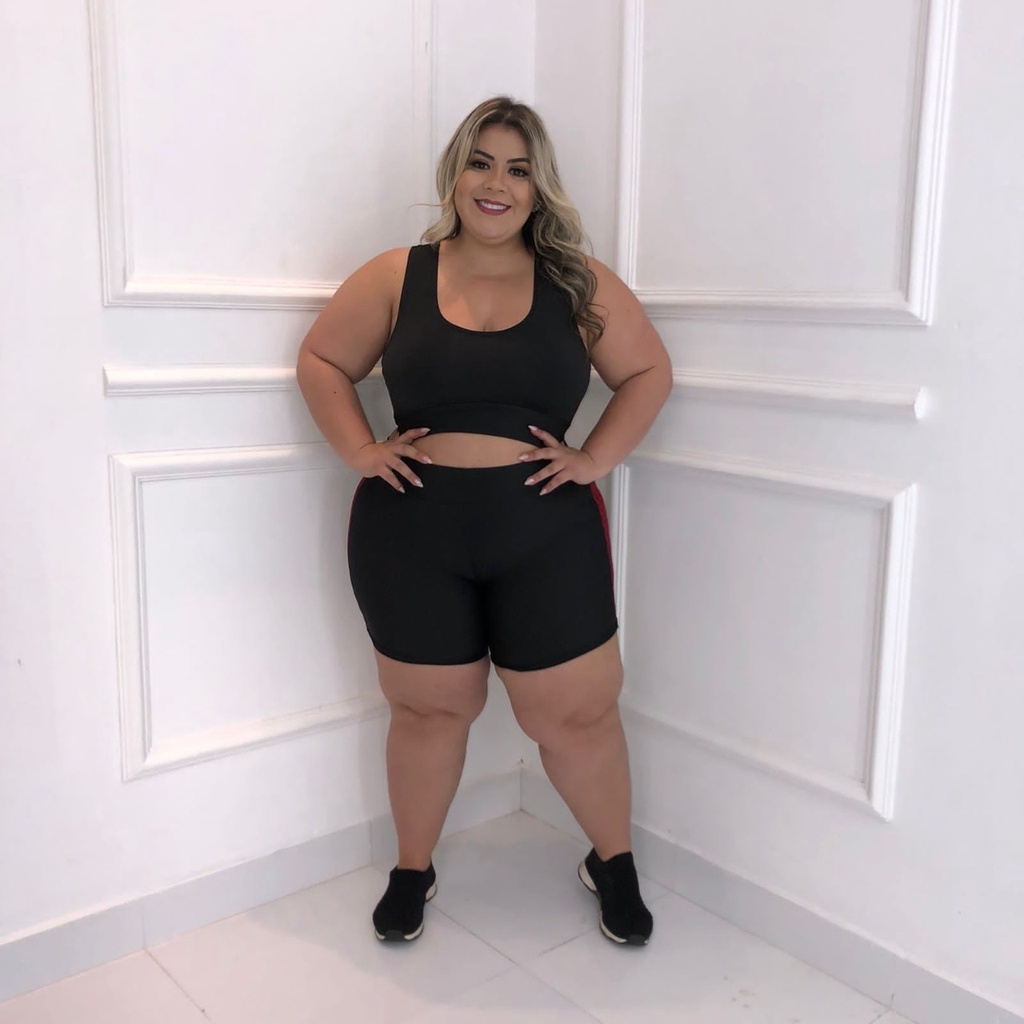 Short de store academia plus size