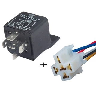 Rele Auxiliar 5 Pinos 12v 40amp universal com chicote