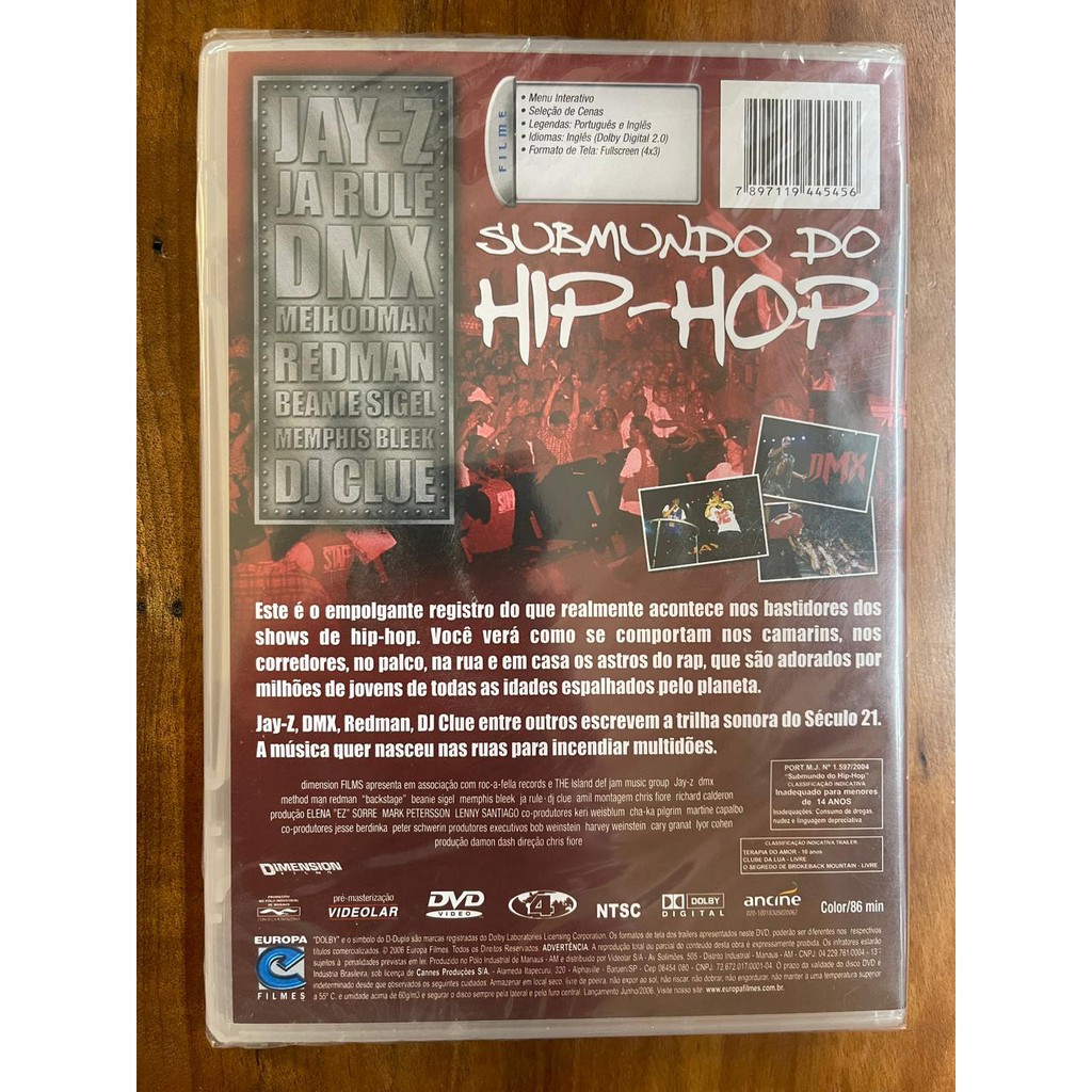 DVD Submundo Do Hip-Hop - Jay-z, Ja Rule e DMX - Lacrado | Shopee