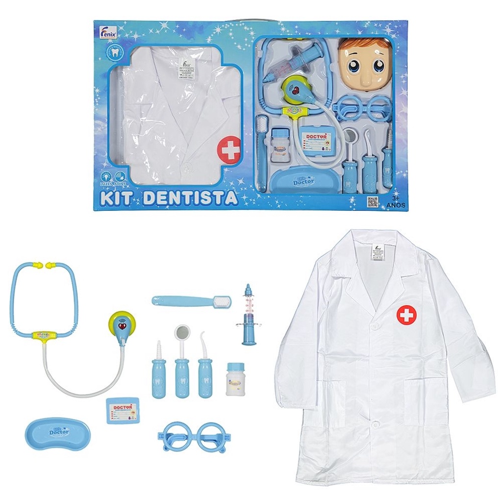 BRINQUEDO KIT DENTISTA GRANDE PARA MENINAS ROSA - FÊNIX