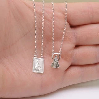 Escapulário Nossa Senhora Aparecida Banhado A Prata 925 Masculino e Feminino