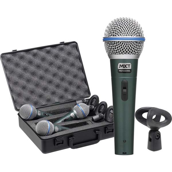 Kit 3 Microfone Profissional Mxt Bt-58a + Maleta + Cachimbo