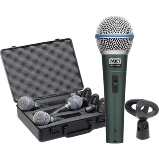 Kit 3 Microfone Profissional Mxt Bt-58a + Maleta + Cachimbo