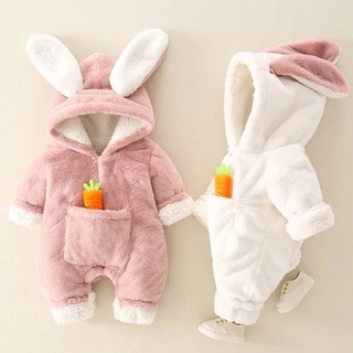 Macacão Para Bebê De Outono Inverno Meninos Meninas Lã Grossa Bebês Roupas