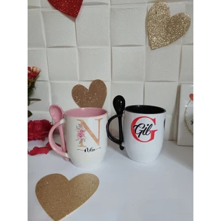 Caneca com Colher Personalizada com Nome