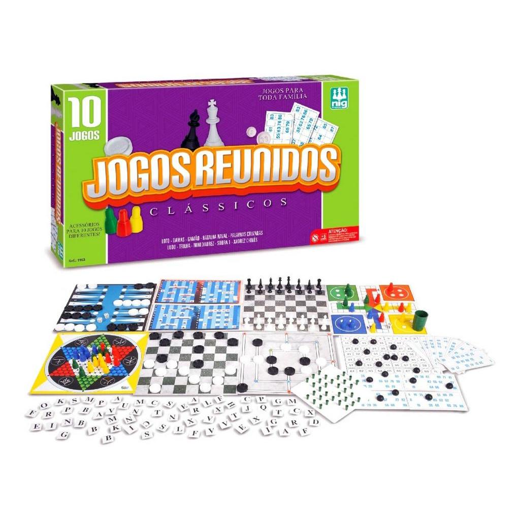 6 Jogos Reunidos - Dama Trilha Ludo Xadrez + 2 Jogos - Nig