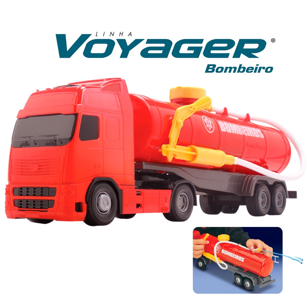 Caminhão de Brinquedo Voyager Bombeiro que Joga Aguá Roma - GAMES