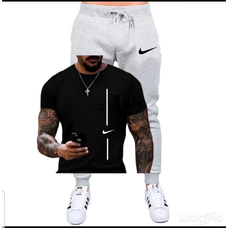 kit NK LISTRA Camisetas e Calças de MOLETON/Algodão Saruel Skinny Sport Slin