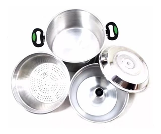 Kit Panela Banho Maria 6 Em 1 Forma Pudim Cozimento A Vapor