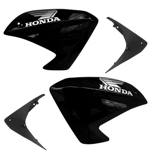 Aba Tanque Asa Tanque Par Honda Fan 125/150 2014 A 2015 Preta Com Adesivos Pro Tork