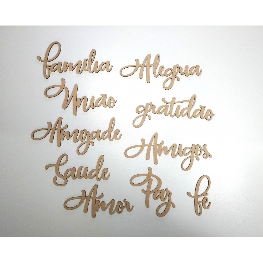 Palavras personalizadas em mdf (medidas na descrição) | Shopee Brasil
